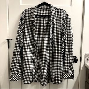 Black and White Plaid Button Down